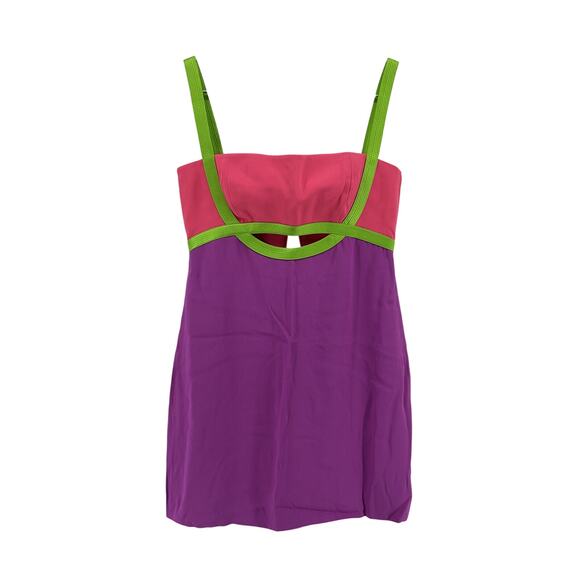Versace Cutout Crepe Purple Acetate Mini Dress Size 40 - Picture 2 of 6